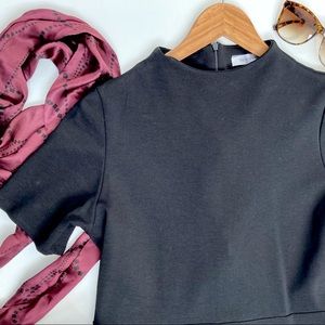 Funnel Neck Short Sleeve Dress